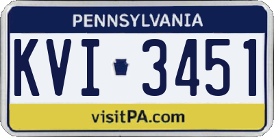 PA license plate KVI3451