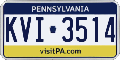 PA license plate KVI3514