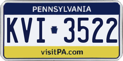 PA license plate KVI3522