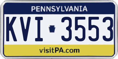 PA license plate KVI3553