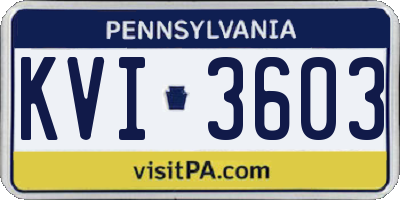 PA license plate KVI3603