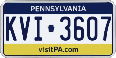 PA license plate KVI3607