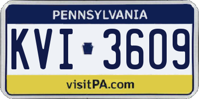 PA license plate KVI3609