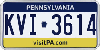 PA license plate KVI3614