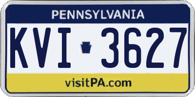 PA license plate KVI3627