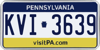 PA license plate KVI3639