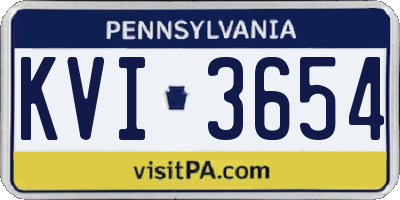 PA license plate KVI3654