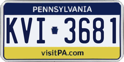 PA license plate KVI3681