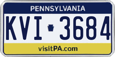 PA license plate KVI3684