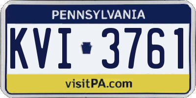 PA license plate KVI3761