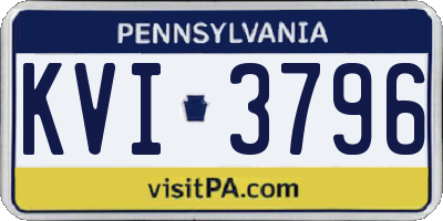PA license plate KVI3796