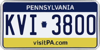 PA license plate KVI3800