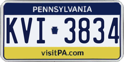 PA license plate KVI3834