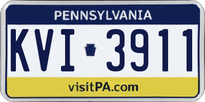 PA license plate KVI3911