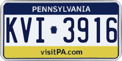 PA license plate KVI3916