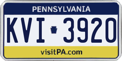 PA license plate KVI3920