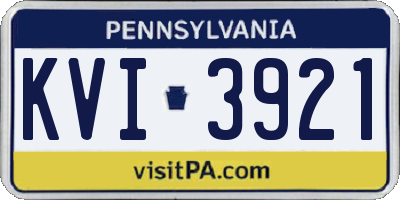PA license plate KVI3921