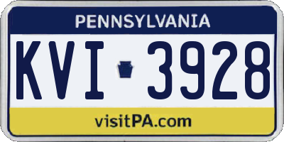 PA license plate KVI3928
