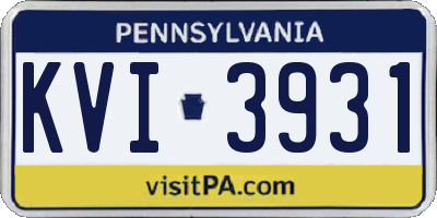 PA license plate KVI3931