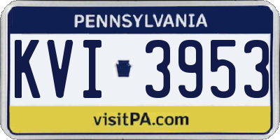 PA license plate KVI3953