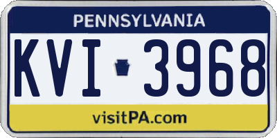 PA license plate KVI3968