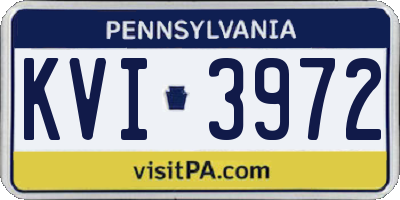 PA license plate KVI3972