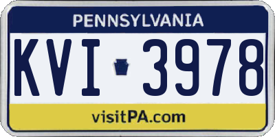 PA license plate KVI3978