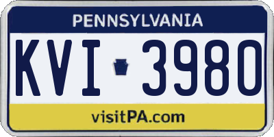 PA license plate KVI3980