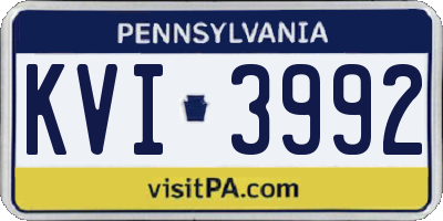 PA license plate KVI3992