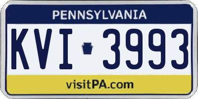 PA license plate KVI3993