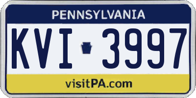 PA license plate KVI3997