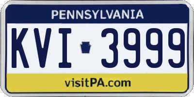 PA license plate KVI3999