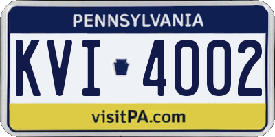 PA license plate KVI4002