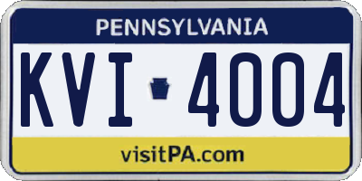 PA license plate KVI4004
