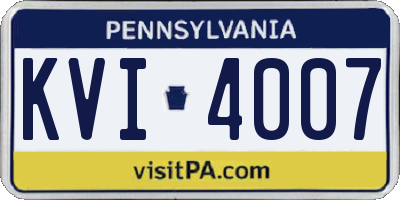 PA license plate KVI4007