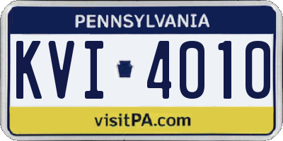 PA license plate KVI4010