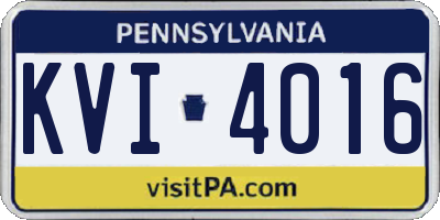 PA license plate KVI4016