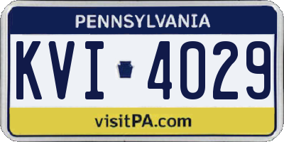 PA license plate KVI4029