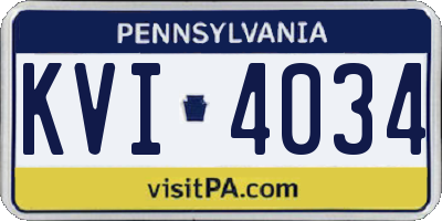 PA license plate KVI4034