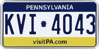 PA license plate KVI4043