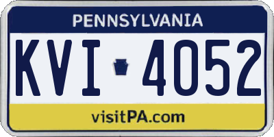 PA license plate KVI4052