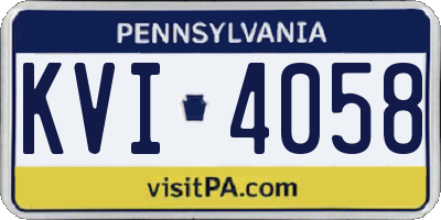 PA license plate KVI4058