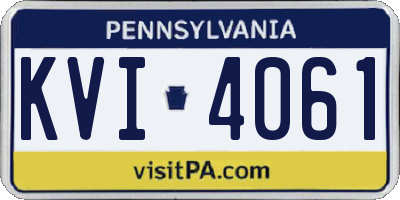 PA license plate KVI4061