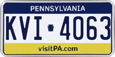 PA license plate KVI4063