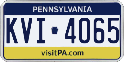 PA license plate KVI4065