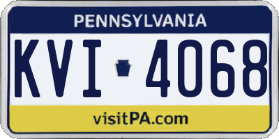 PA license plate KVI4068