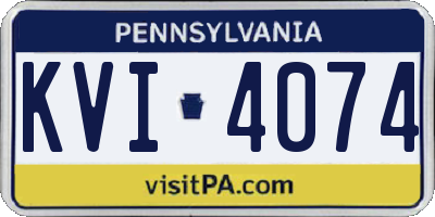 PA license plate KVI4074