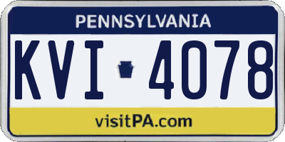 PA license plate KVI4078
