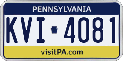 PA license plate KVI4081