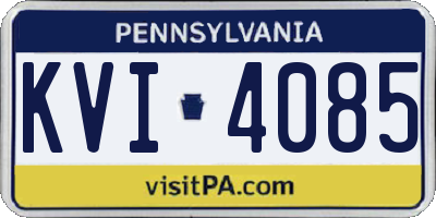 PA license plate KVI4085